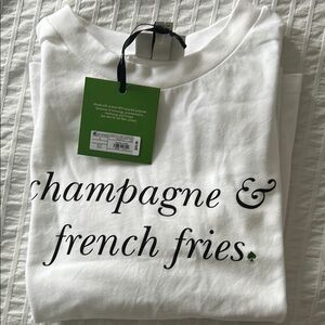 Kate Spade Champagne & French Fries tee size L